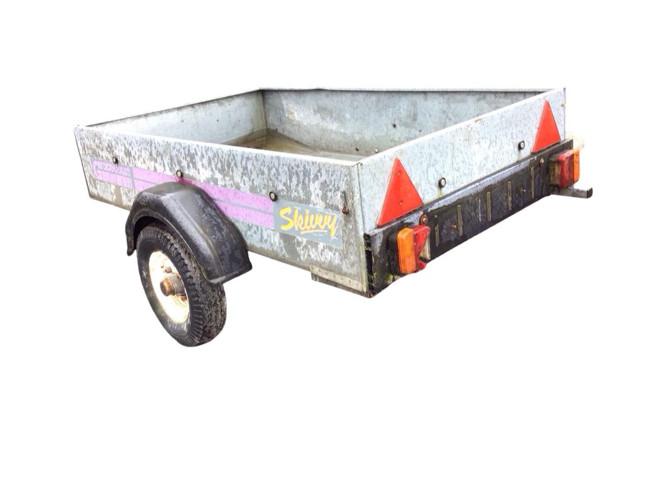 A galvanised Gracecourt trailer, the rectangular rigid side Skivey box on axel with pneumatic tyres, - Image 3 of 3