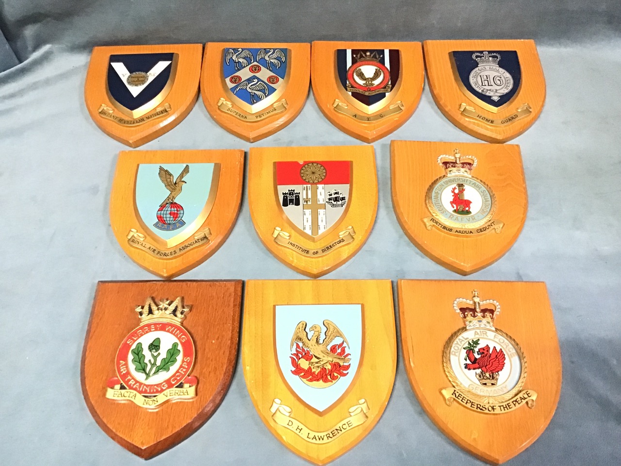 Miscellaneous military and civil armorial shields - Home Guard, RAF College Cranwell, Air Training