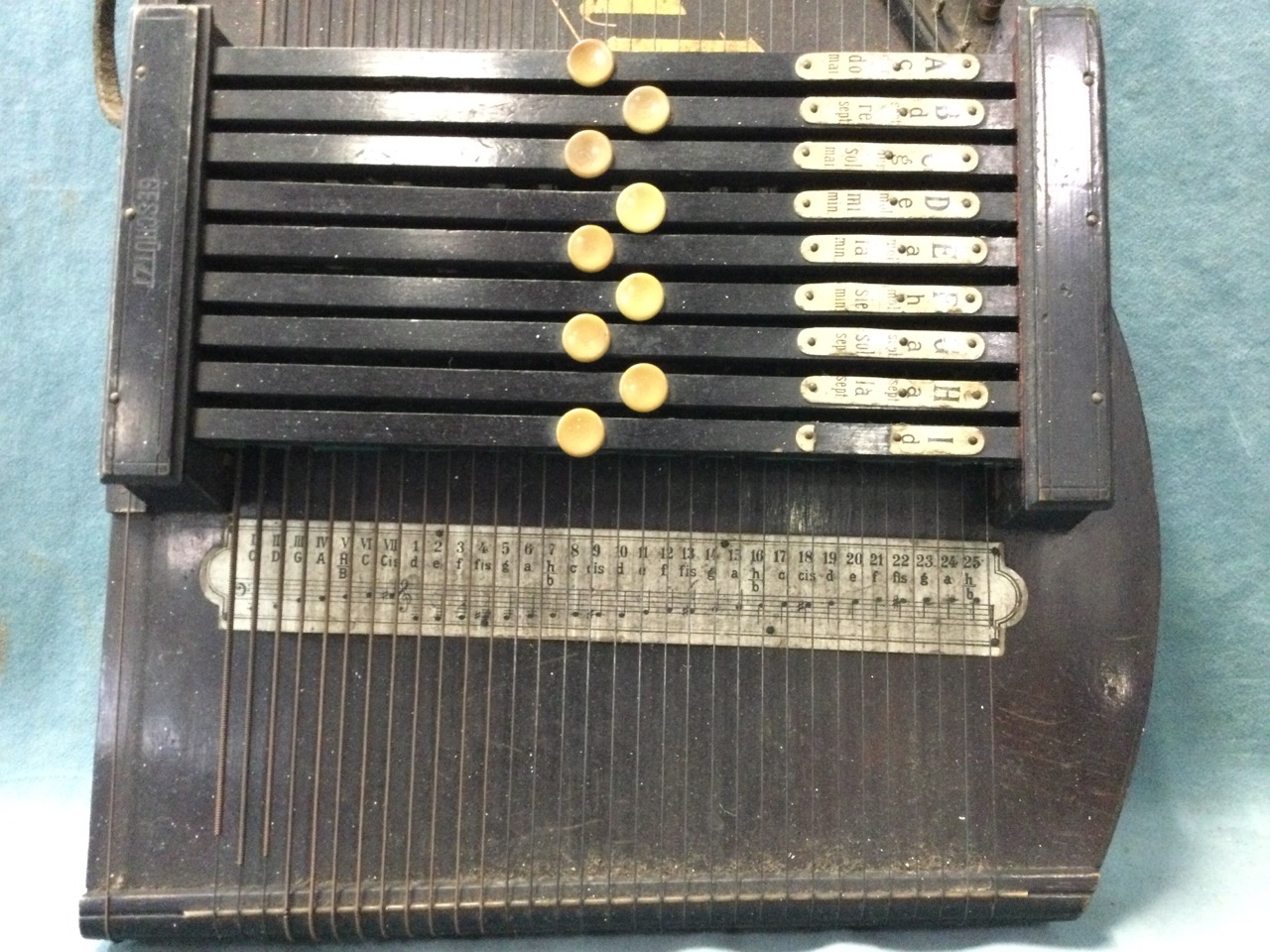 A German autoharp - Traviato, with chord levers to stringed instrument with ebonised case, with - Image 3 of 3