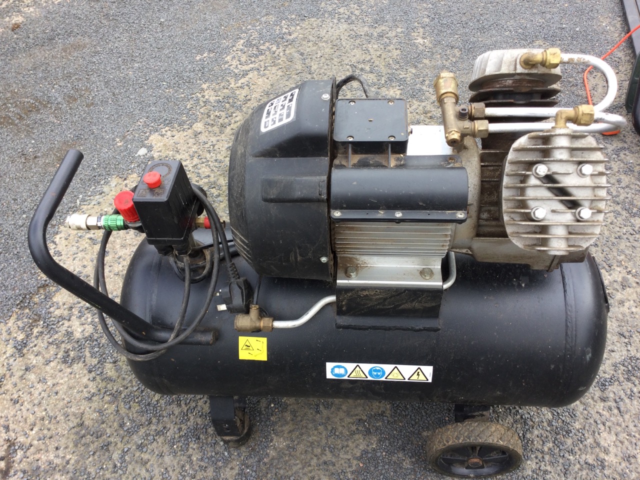 An Airmate electric compressor on trolley stand, with 50L tank and 3hp engine. - Image 2 of 3