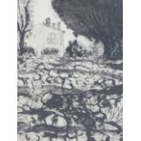 Arnold Daghani, brush & ink, cottage near trees, signed, dated, float mounted & framed. (12.5in x