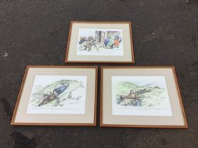 Leonard Raven Hill, three humorous sporting prints, golfing scene titled The Queue by the First