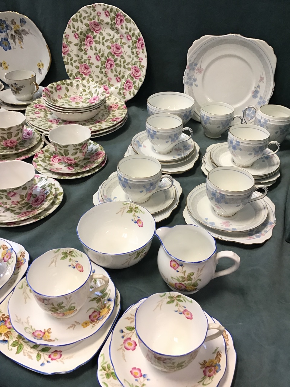 Miscellaneous tea services - Grafton in the Royston pattern, Durham China decorated with gentians, - Image 3 of 3