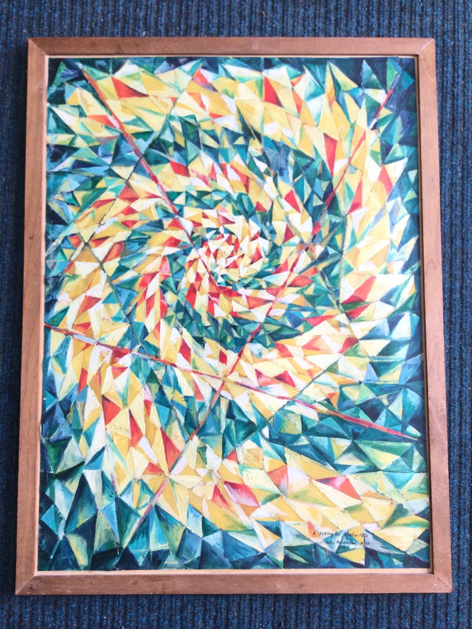 John Balderson, acrylic on canvas paper, abstract spiral composition, probably a design for