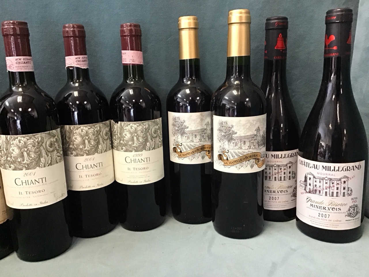 Nine bottles of French & Italian red wines - Château de Pez Gironde1974, two Château Millegrand - Image 2 of 3