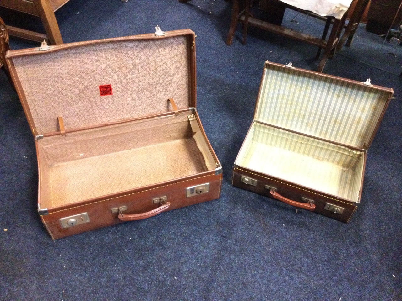 Four miscellaneous C20th suitcases. (4) - Image 2 of 3