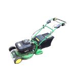 A John Deere rotary garden mower with adjustable cutter, grassbox, roller, etc. (A/F)