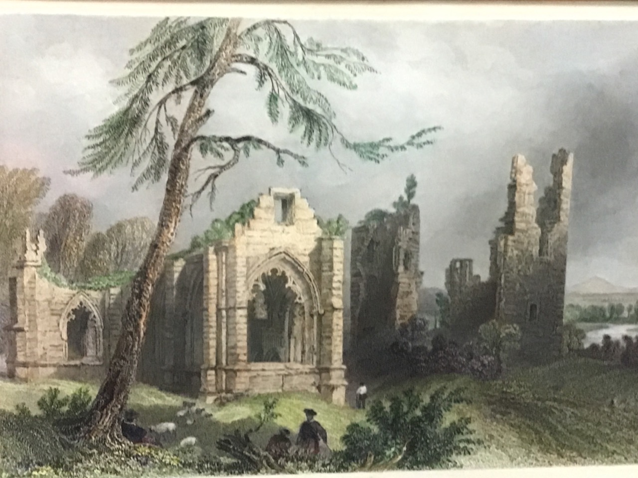 A Victorian handcoloured engraving after Bartlett depicting ruins, titled Linculden College - Image 3 of 3