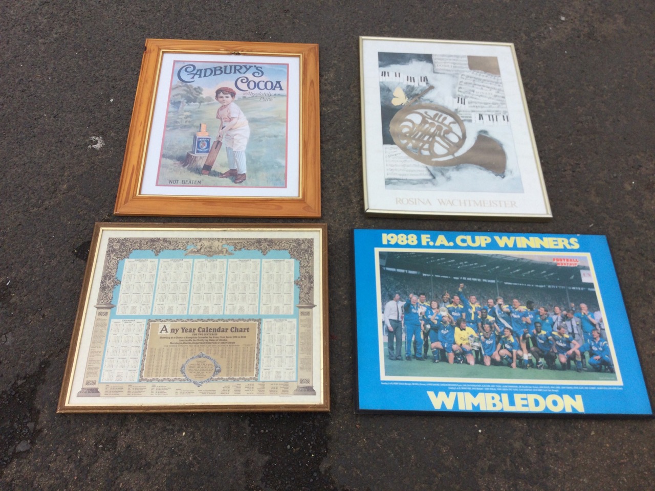 A Football Monthly Wimbledon FC 1988 FA cup winners poster, mounted on board; Rosina Wachtmeister,