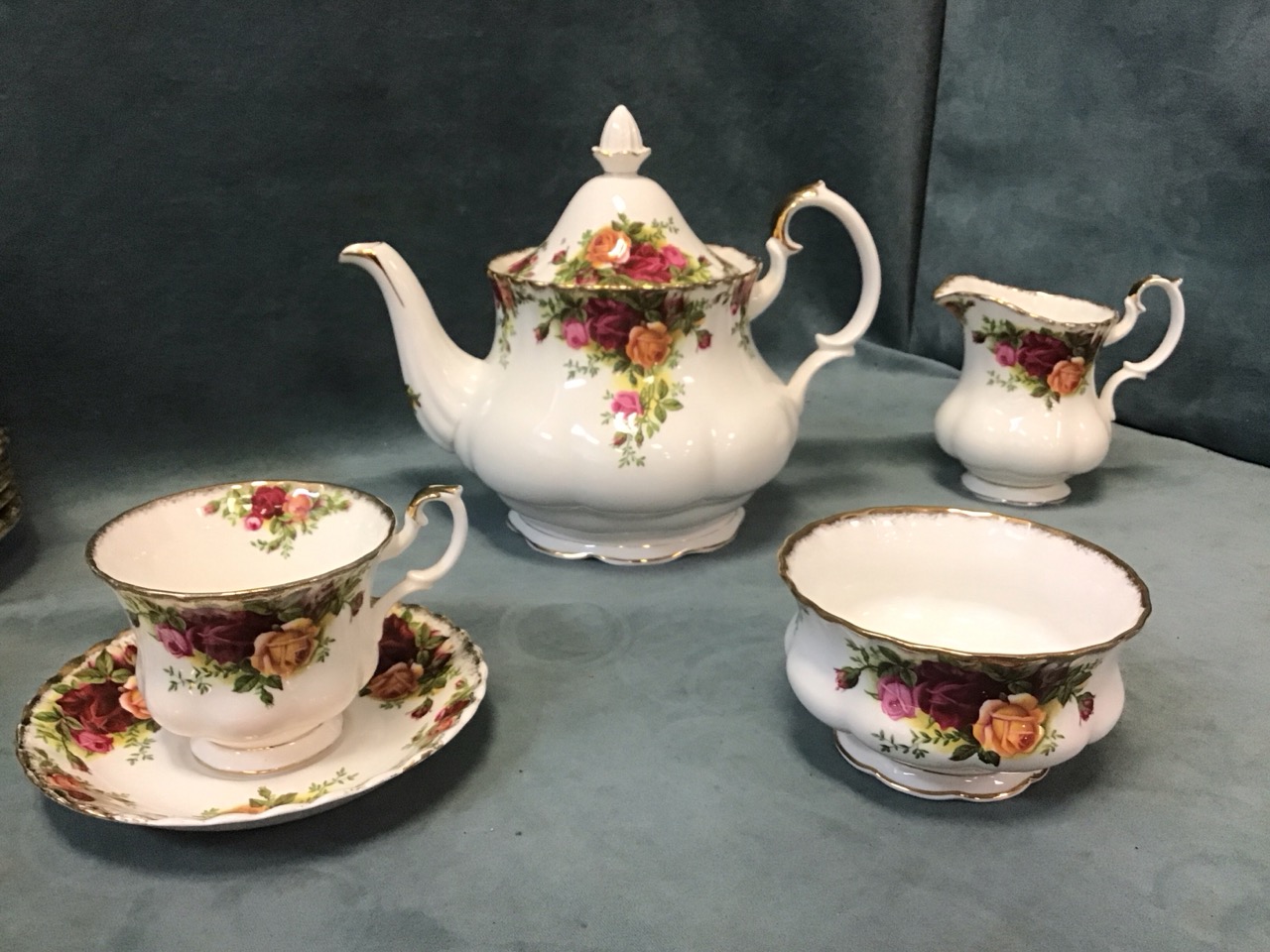 An extensive Royal Albert tea & coffee service in the Old Country Roses pattern - cups & saucers, - Image 2 of 3