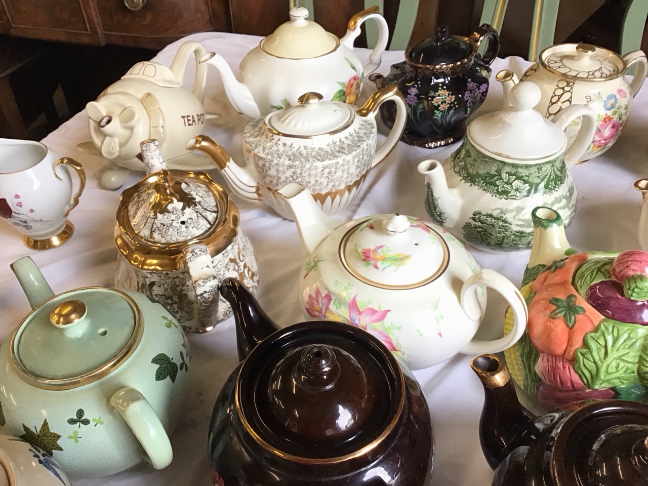 A collection of ceramic teapots, Victorian, Edwardian and later, including brown bettys, - Image 2 of 3