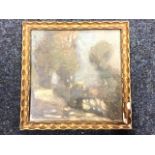 Samuel Lamorna Birch, watercolour & pastel, landscape with trees, signed & framed. (6.75in x 7in)
