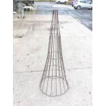 An antique iron fish trap of tapering cone form. (59in)