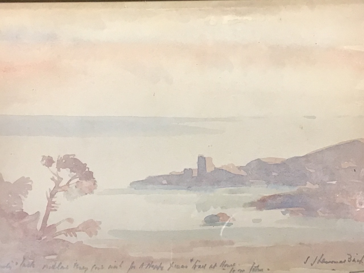 Samuel Lamorna Birch, watercolours, a pair, two Christmas card water landscape scenes, both - Image 2 of 3