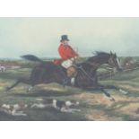 Henry Alken, coloured mezzotint, a large gentleman on a bolting horse, engraved by J Harris,