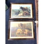 A pair of Victorian chromolithographs, highland landscapes with sheep and cattle, titled Glen Fyne &