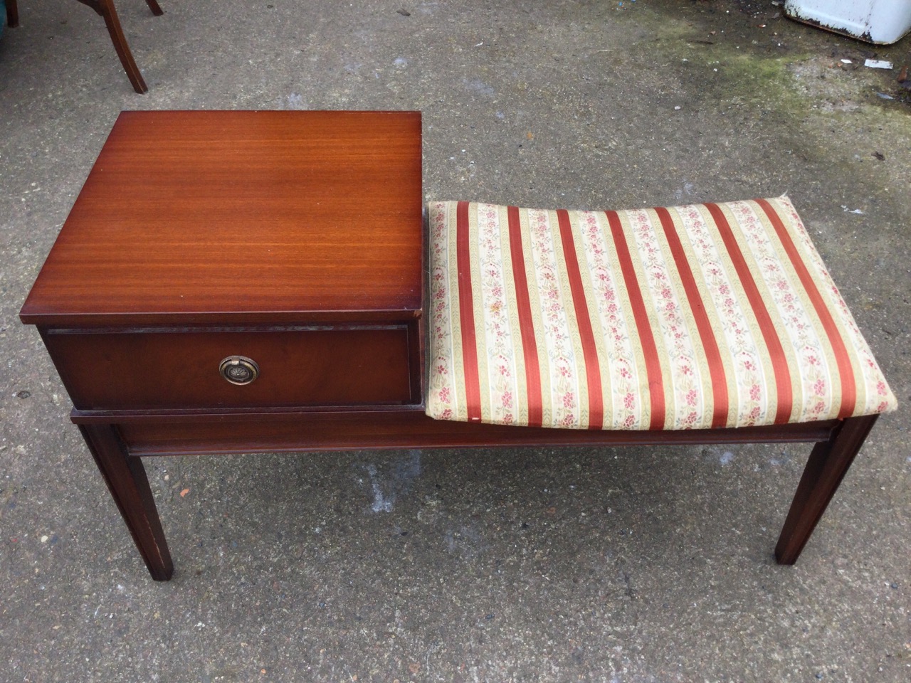 A mahogany telephone table with square top above an open compartment with faux drawer front, - Image 2 of 3