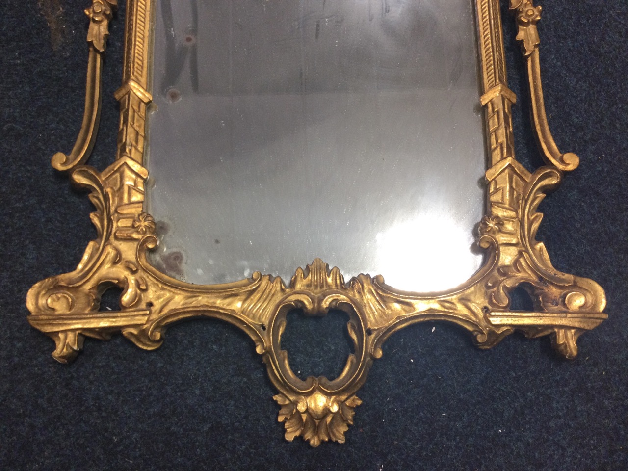 A Chippendale style rococo giltwood wall mirror, the acanthus and foliate scrolled crest above a - Image 2 of 3