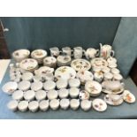 An extensive Royal Worcester service in the Evesham pattern - cups, saucers, teaplates, bowls,