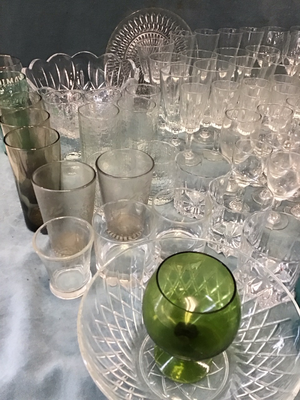 Miscellaneous drinking glasses including wine, sherry, tumblers, brandy balloons, highballs, beer, - Image 3 of 3