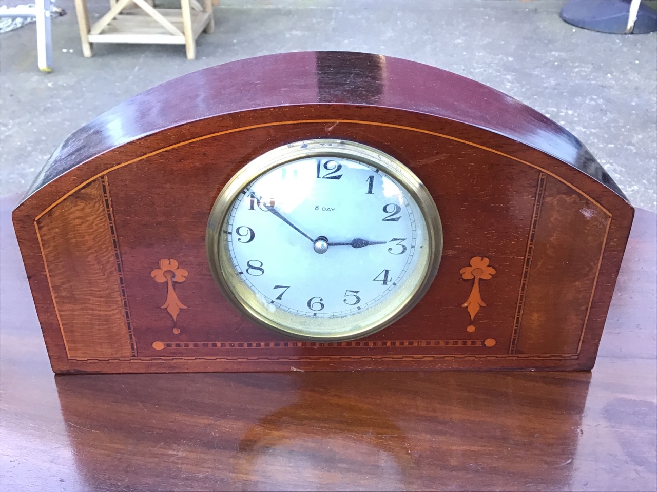 An Edwardian mahogany occasional table with oval moulded top above a plain apron, raised on square - Image 2 of 3