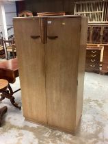 Art Deco limed oak wardrobe and matching dressing table