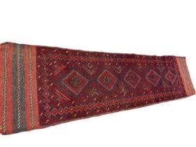 Eastern runner with five diamond medallions, 246 x 60cm