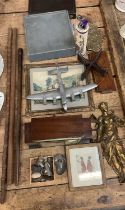 Sundry items including clock, antiquities, sundries