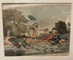 Thomas Rowlandson, etching - Frog hunting