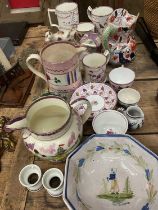 Collection of 19th century lustre wares and similar pottery