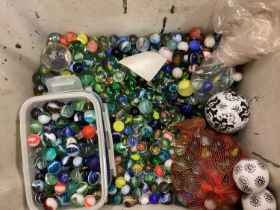 Collection of old glass marbles