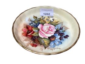 Aynsley flower painted saucer by Bailey