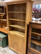 Contemporary light oak open book case