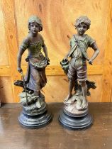 Pair of early 20th century French spelter figures