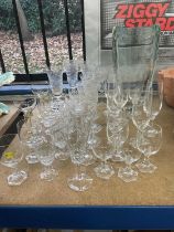 Set of six Waterford crystal glass, Waterford vase and other cut glass