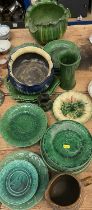 Victorian Wedgwood style cabbage leaf plates and similar ceramics