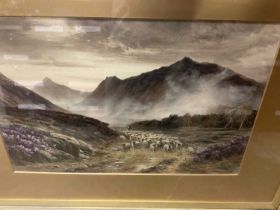 19th century gilt framed engraving of a Highland scene