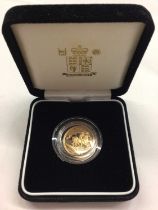 G.B. Royal Mint Queen Elizabeth II gold sovereign 2003, in case