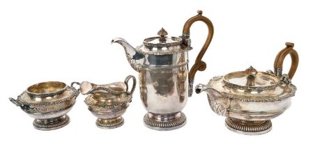 Fine quality George V silver four piece teaset (London 1912)