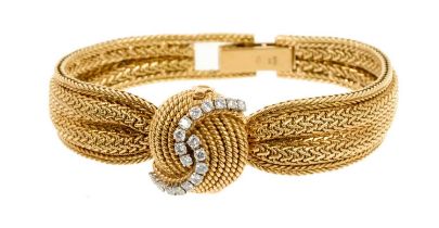 1950s/1960s lady's Omega 18ct gold and diamond cocktail bracelet watch