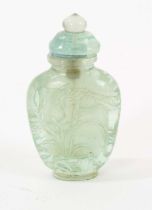 Well carved Chinese rock crystal snuff bottle