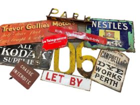 1930s French enamel sign and other vintage signage