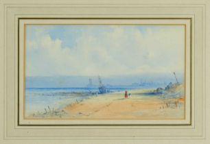 George James Knox (1810-1897) watercolour - On the Beach, South Shields, initialled and dated '63, 1