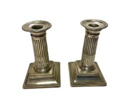 Pair of Victorian silver candlesticks (Sheffield 1893)