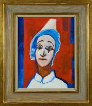 Albert Houthuessen (1903-1973), acrylic on board, clown