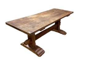 Large 17th century style oak refectory table