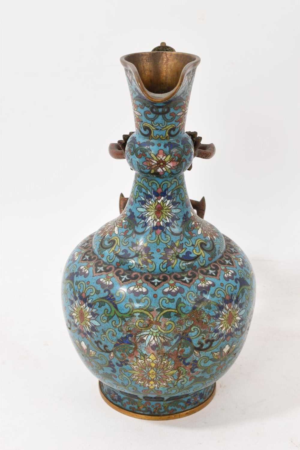 Chinese cloisonné ewer, 19th century, with dragon handle - Image 2 of 8