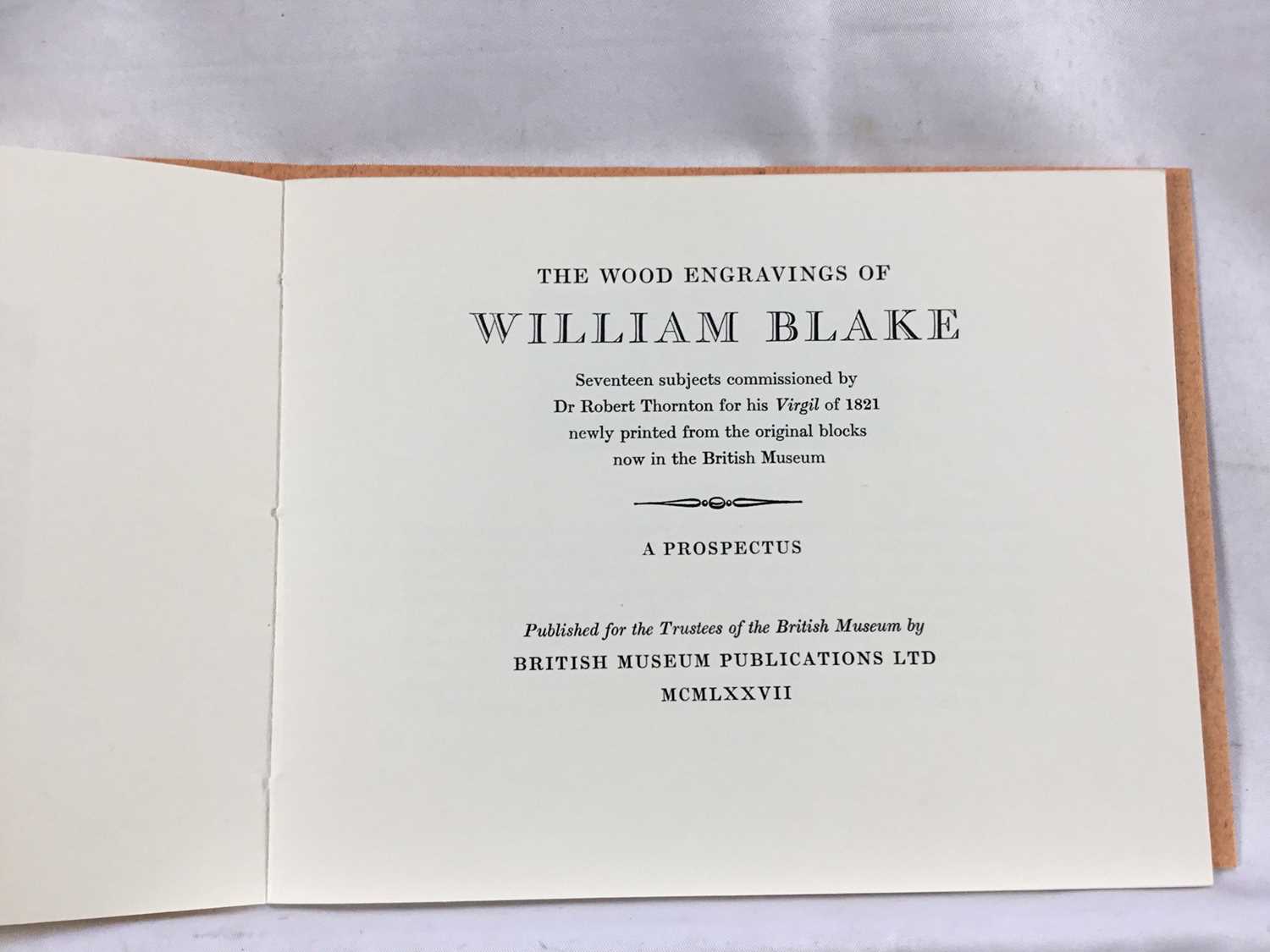 The Wood Engravings of William Blake - A Prospectus, 1977, together with one loose woodblock and thr - Image 9 of 10