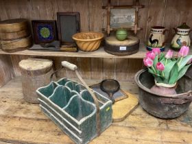 Assorted kitchenware - range of stoneware pots, moulds, sieves, jugs and sundries