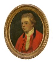 English School, late 18th/early 19th century, pair of oils on panel - Portraits of Gentlemen, ovals,